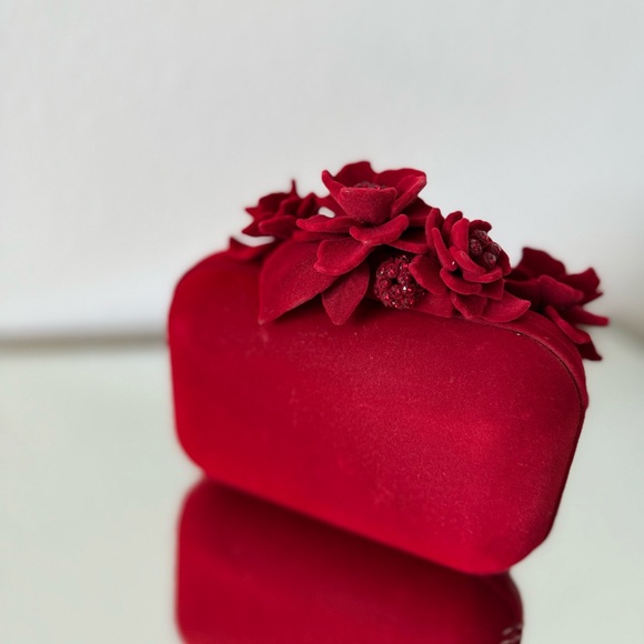 Jimmy Choo Cloud Crystal-embellished Flocked Clutch In Red $3,950 - Picture 10 of 15